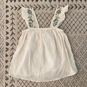 Madewell embroidered strap swing top